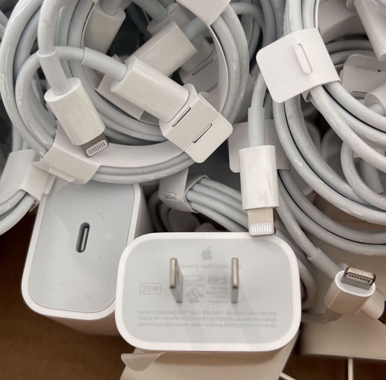 20W Genuine OEM Apple iPhone Fast Charger & USB-C Lightning Cable