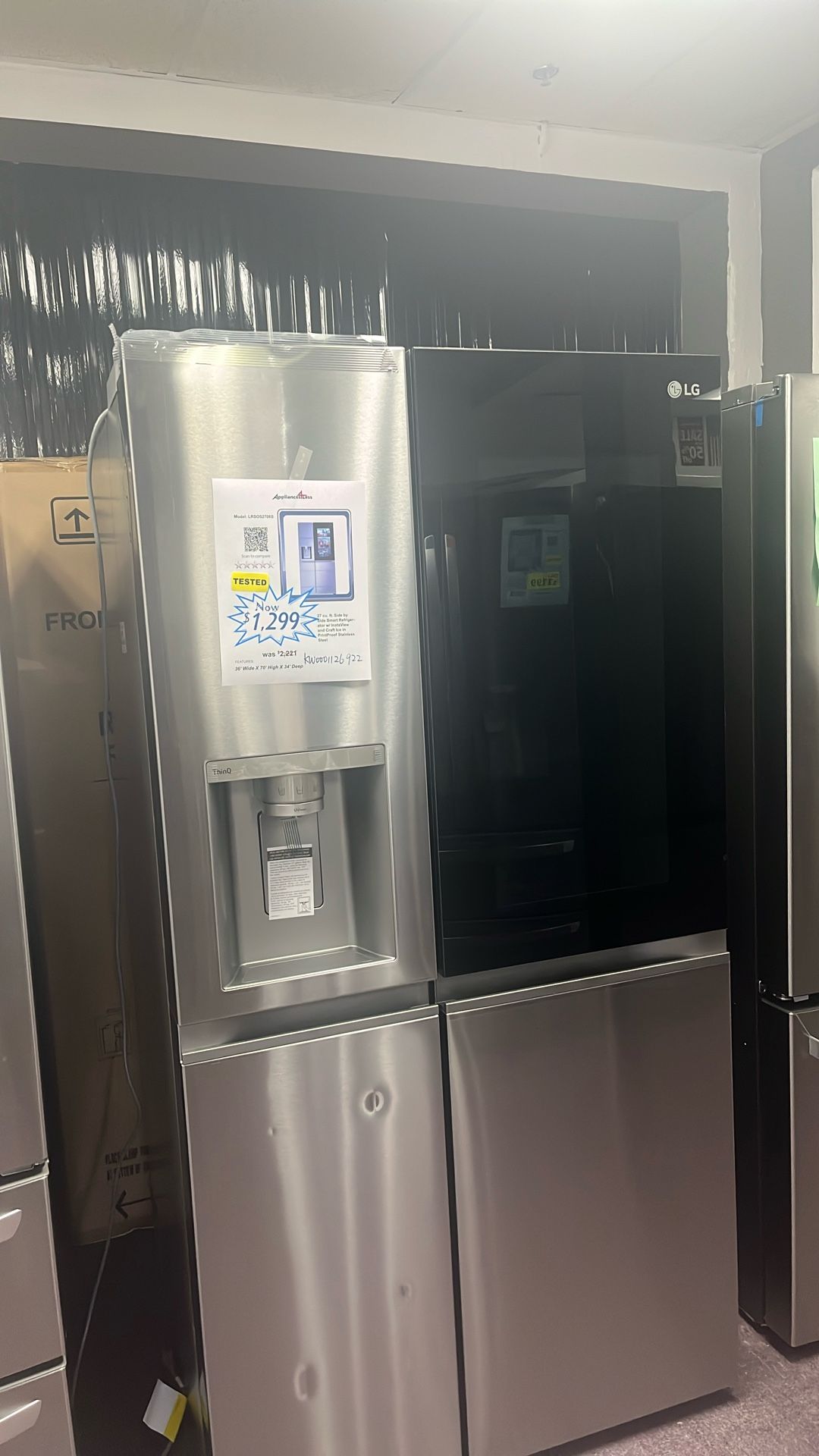 Refrigerator Side By Side With Screen New Open Box