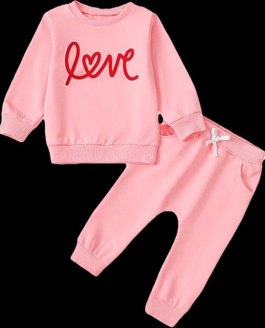 Toddler Baby Girl Outfit Long Sleeve Sweatshirt Pants Infant Sweatsuit Set