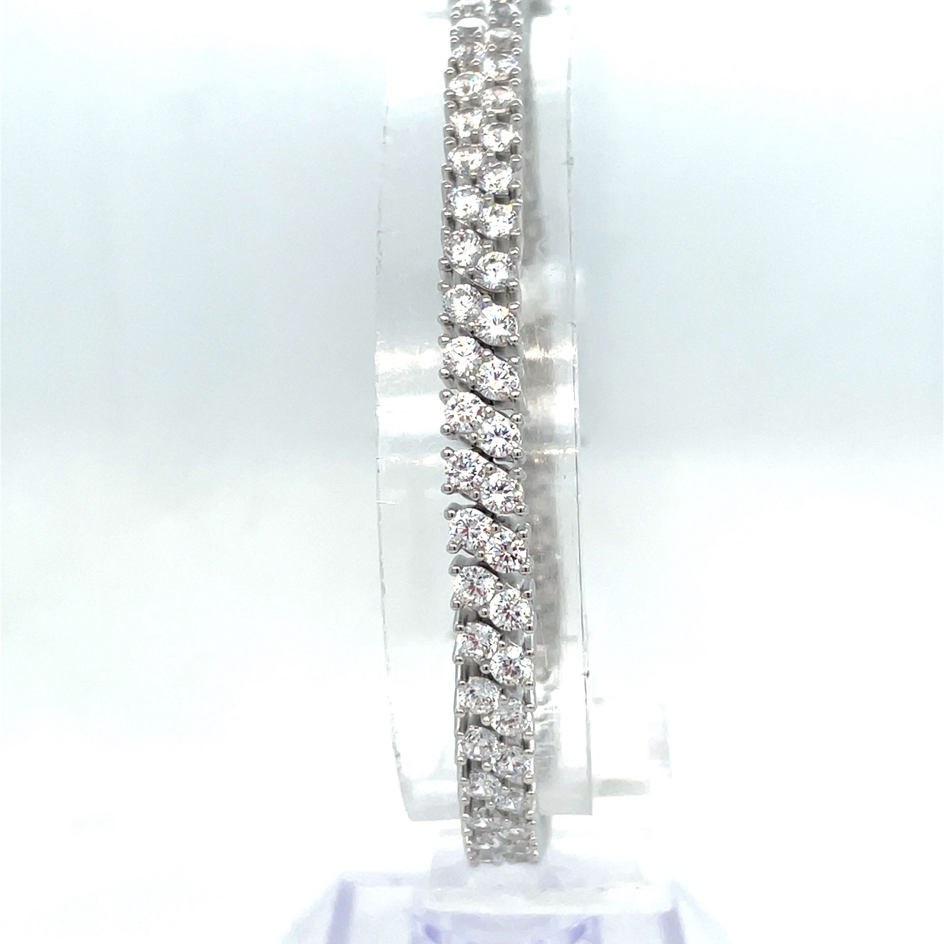 925 Sterling Silver 7.5” CZ Bracelet 17.20g 205391/2