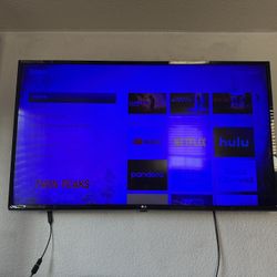 LG 43” Smart Tv With Roku Stick 