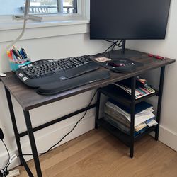 Small Modern Desk With Two Shelves