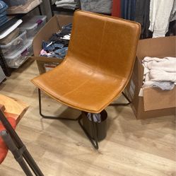 Brown faux Leather Chair
