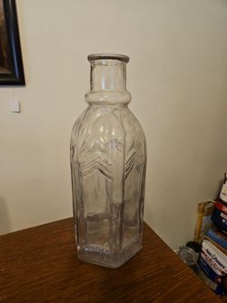 Vintage Gothic style Cathedral Panel glass bottle