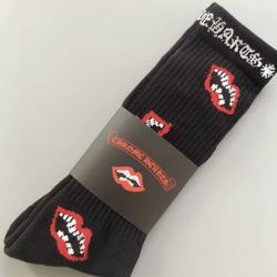 Black Chrome Heart Socks 
