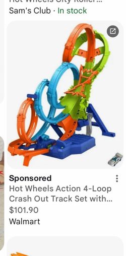 Hot wheels 4 loop crash out track set