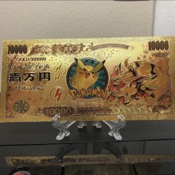 Flareon Eevee (Pokémon) 24k Gold Foil Plated Banknote