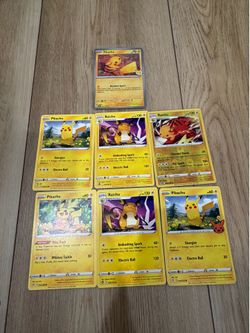 Pokémon TCG Pikachu & Raichu Card Lot of 7