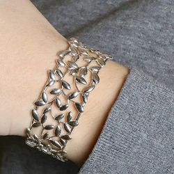 Tiffany & Co. Paloma Picasso Olive Leaf Cuff - Sterling Silver, Size Med