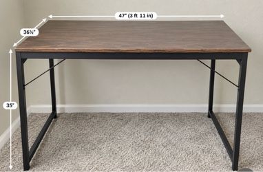 Industrial Wood Top Desk with Metal Frame