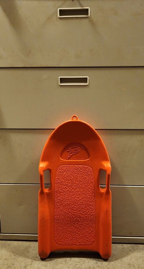 Vintage Orange Plastic Snow Sled 1980s Classic. Ziggy-whimper. 28’’x15’’