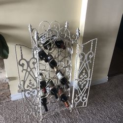 Vintage Wrought Iron Wine Rack 20 Bottles 