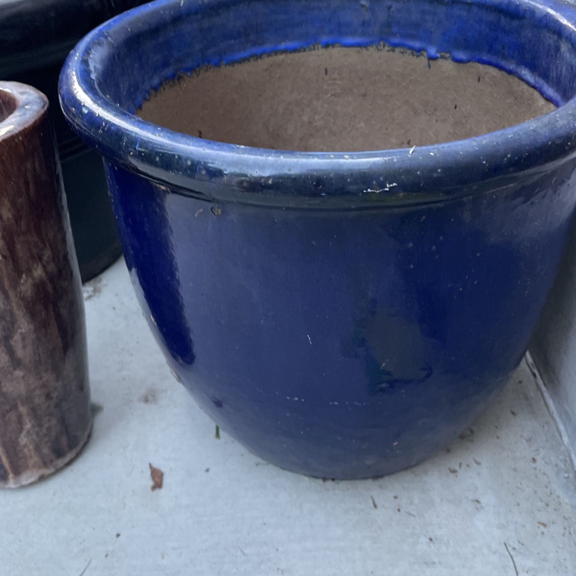 Cobalt Blue Heavy Ceramic Pots  