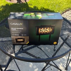 Casalux Solar Lighted Home Address Stake Or Wall Mounted NEW