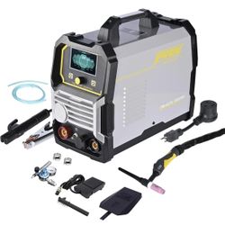PUWU 205Amp AC/DC Aluminum TIG Welder, 6-in-1 Multiprocess Welding Machine, AC TIG/DC TIG/AC Pulse/DC Pulse/MMA/STICK/SPOT TIG,110V/220V Dual Voltage,