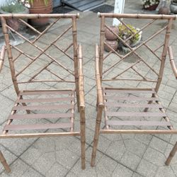 Amazing Vintage Metal Bamboo Patio Chairs 