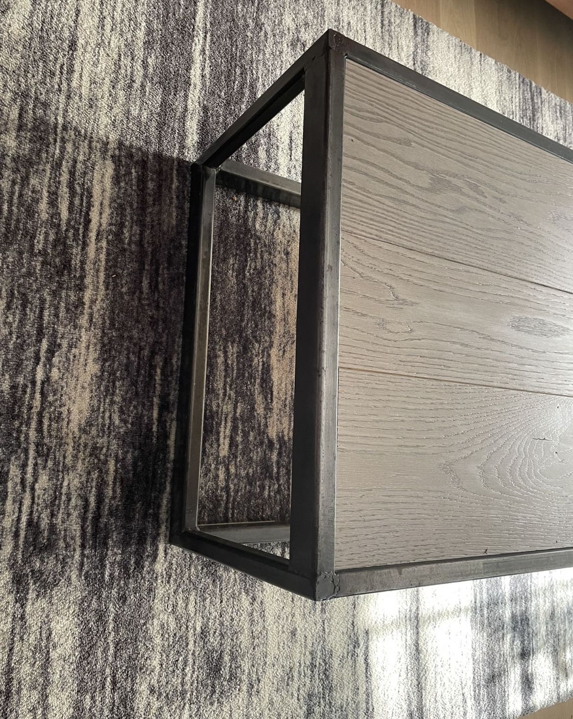 Rustic Industrial Reclaimed Wood/Recycle Metal Coffee Table