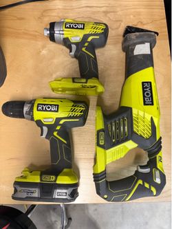 Ryobi One+ drill, impact driver and sawzall