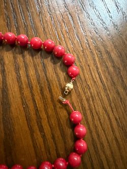 Coral necklace with 14 k clasp