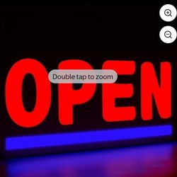 LED Open Signs for Business, 24"x12" Waterproof Bright Open Sign with Remote, Light up Open Store Sign Make Your Business Window Visible Day or Night 
