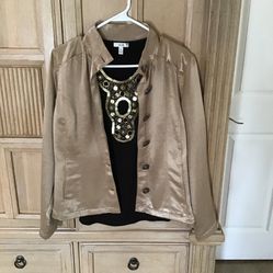 Chico Jacket And Cache Shirt With Decorative Front