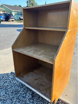 Vintage Wooden Slanted Display Shelf
