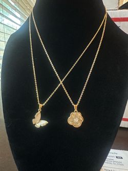 2 14K Gold Plated Necklaces