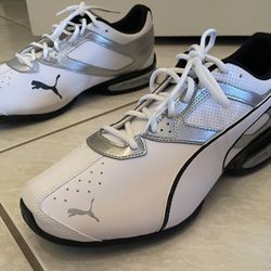 Puma Tazon 6  Men’s Size 12 Training Shoes White Silver Black 189873-01
