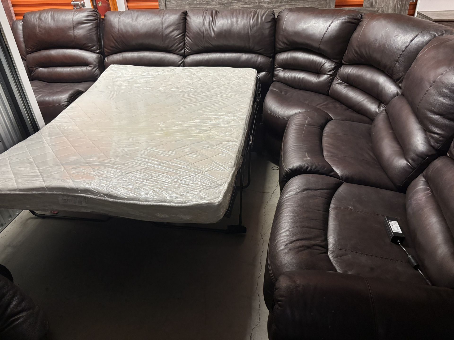 Brown Sectional Sofa Sleeper And Recliner Electric Leather