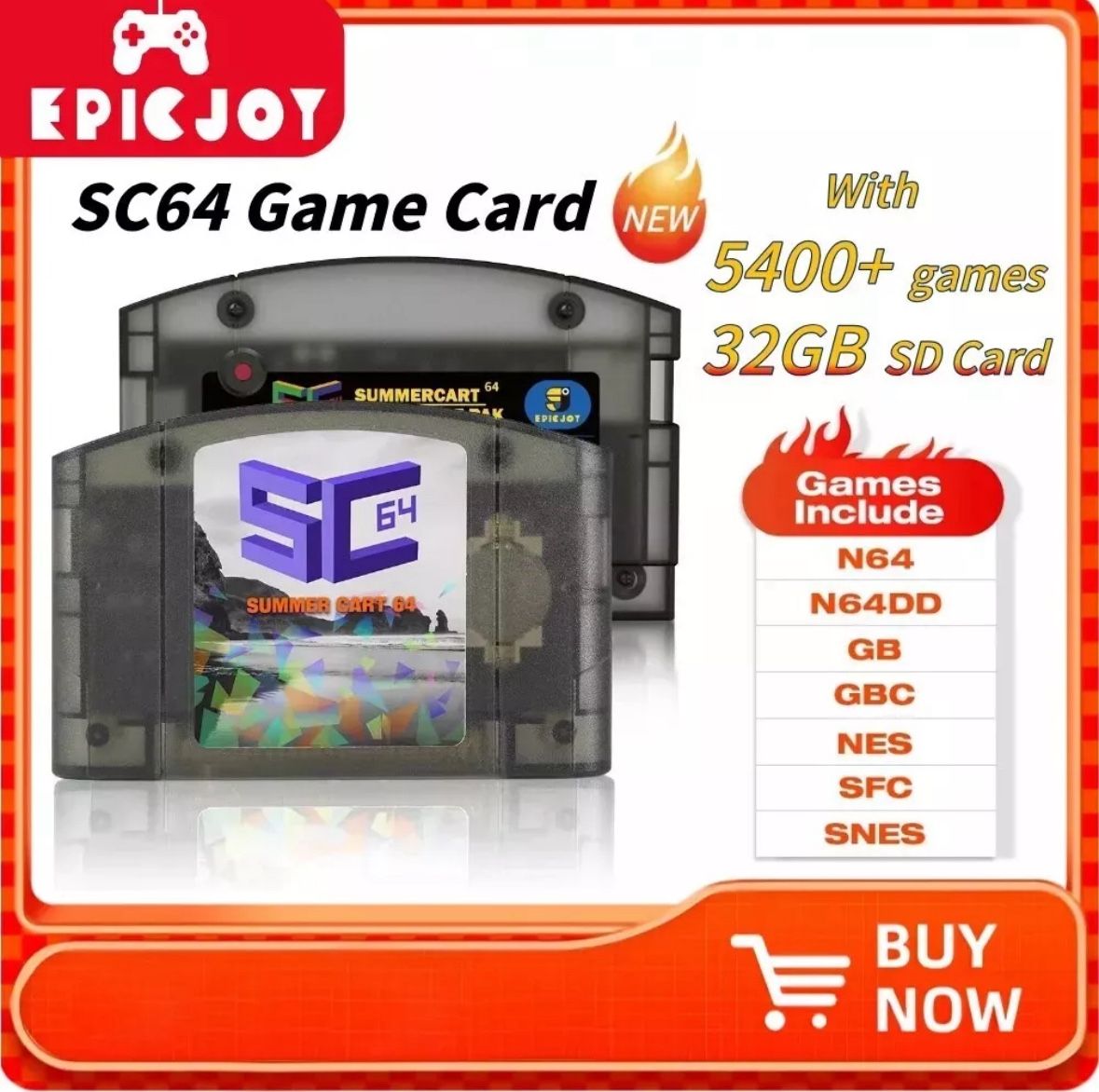 Summercart 64 for N64 Console, 32GB SD, 5400 Games, 64DD, USA SELLER!