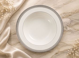 Mikasa Palatial Platinum Fine China Round Vegetable Bowl  (L3235-250) NWT