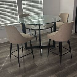 High table dining set and bar stools