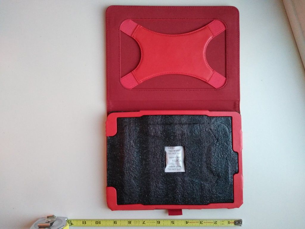 BeePole Samsung Galaxy Tab S3 SM-T820/SM-T825 Tab S2 T810 9.7 Inch Case Multi Angle Xband Hand Strap - PU Leather Tablet Cover Red MSRP $13.99