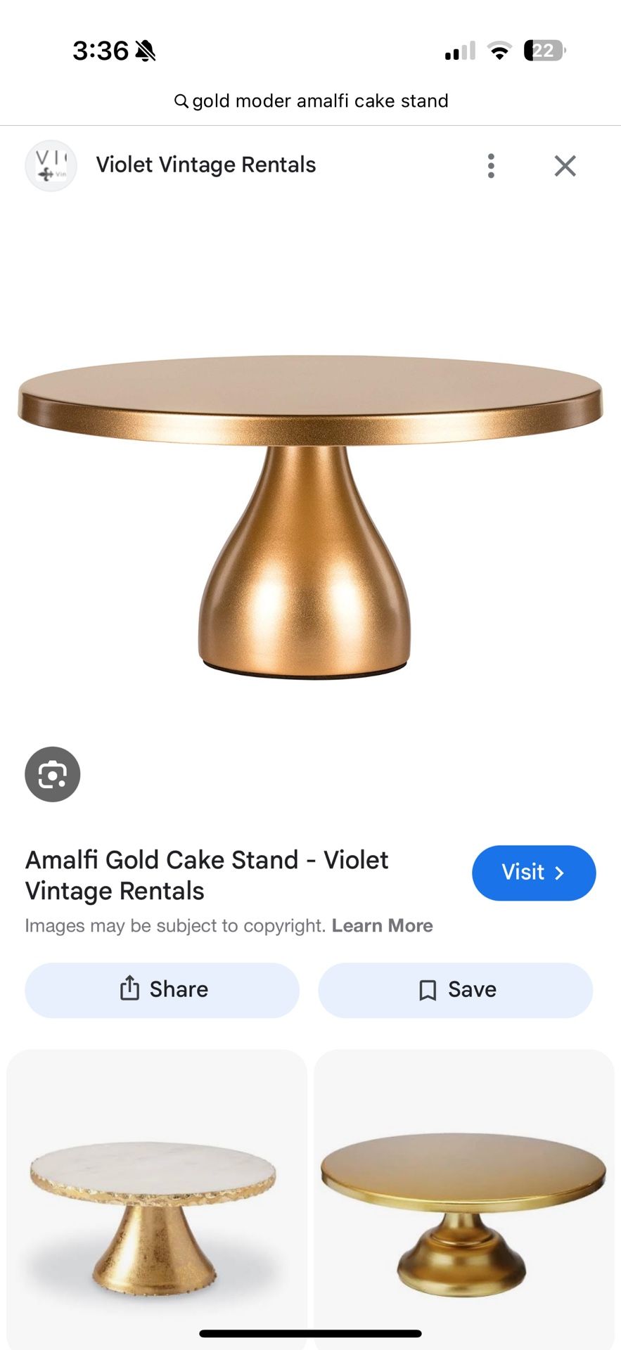 Gold Modern Amalfi cake stand