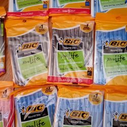 10-PACKS OF BIC INK PENS / 1 PACK OF PENCILS..... CHECK OUT MY PAGE FOR MORE ITEMS