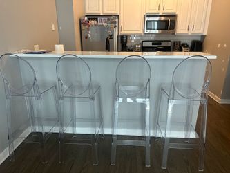 Transparent bar stools - set of 4