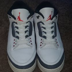 Size 9 men Jordan 3 Retro Denim SE Fire Red 2020