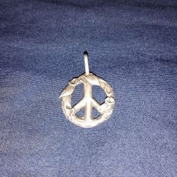 Silver Peace Sign Pendant
