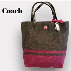 Coach And Flannel Purse Large