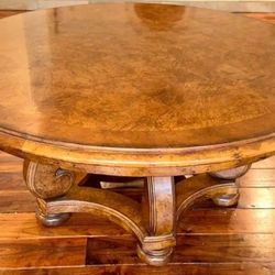 Solid Wood Traditional Winston Round Coffee Table, 48" Round Table