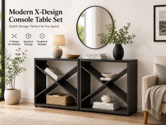 Modern X-Design Console Table Set – Strong