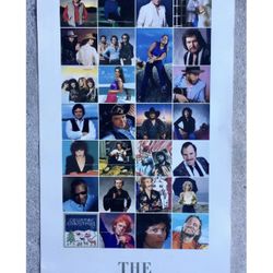Vintage CBS Country Music Record Album Art Exhibition 1983 Poster 13x33” GC