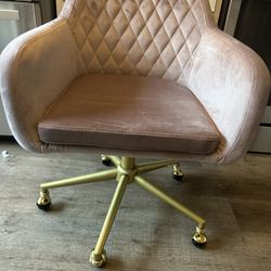 Pink Suede Office chair 