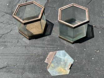 Two Glass hexagon fish tanks