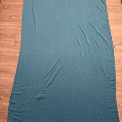 Reversible Blue Dark Gray Solid Color Rectangular Throw Blanket