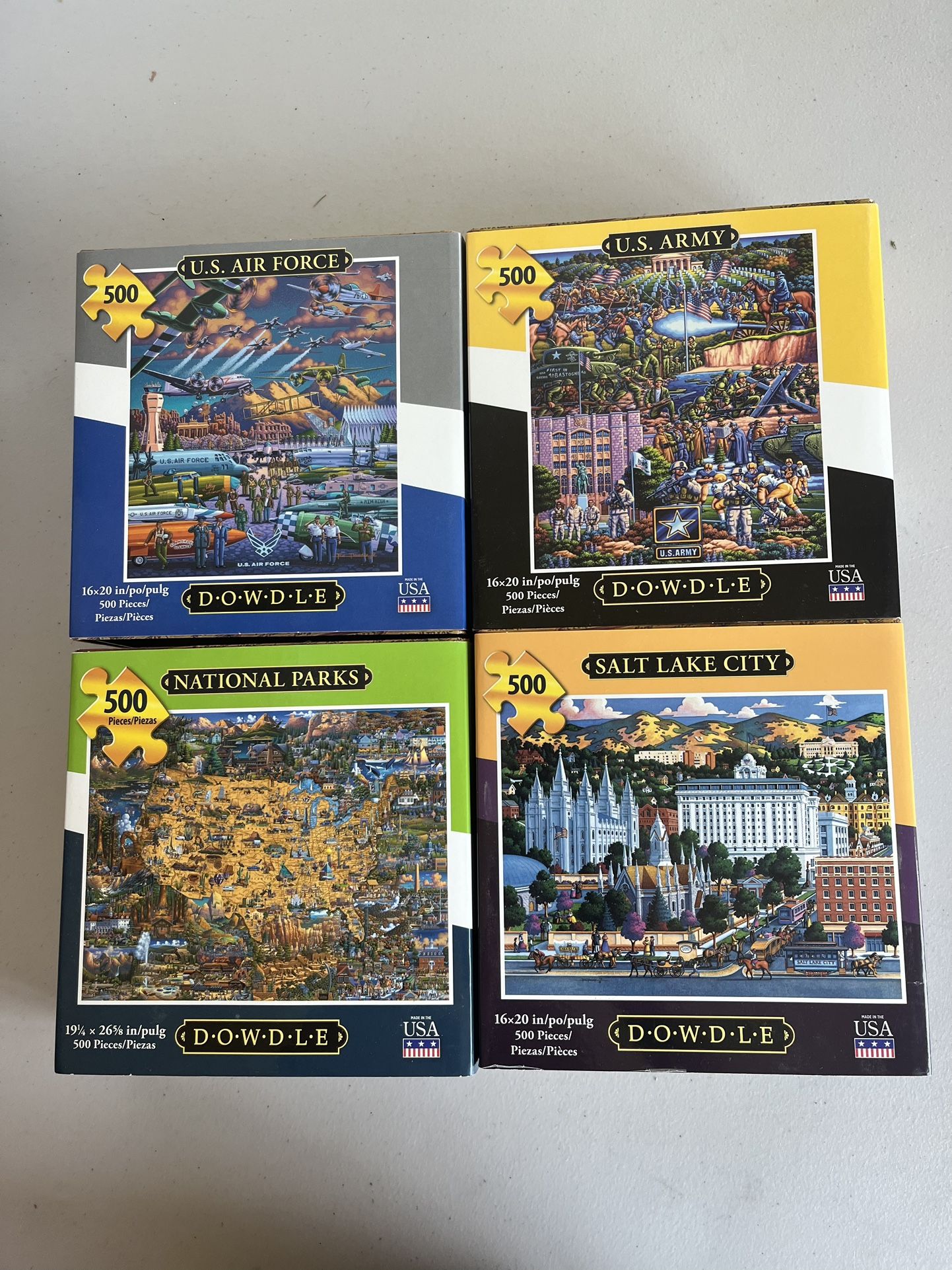 DOWDLE 500 PIECE PUZZLES $10 EACH