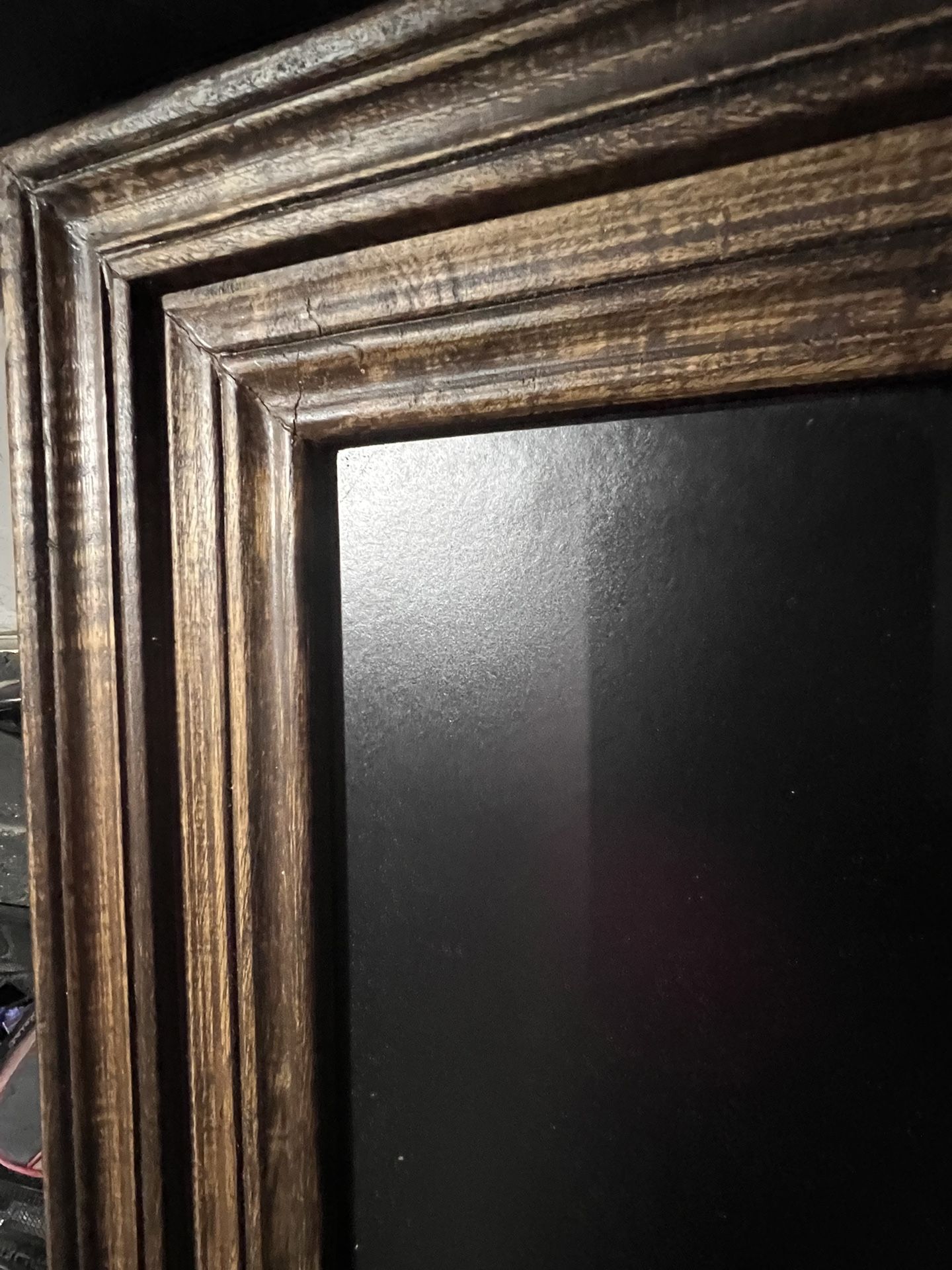 Large Chalkboard With Stained Wood Trim 5 Feet Tall