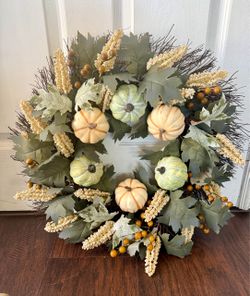 Fall Pumpkin Hanging Wreath