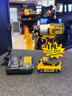 Dewalt Impact Driver 20v 1/4" Battery & Charger