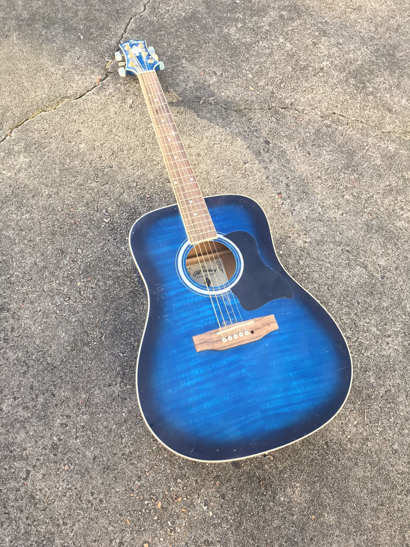 Good Used Old Hickory Blue Acoustic Guitar 